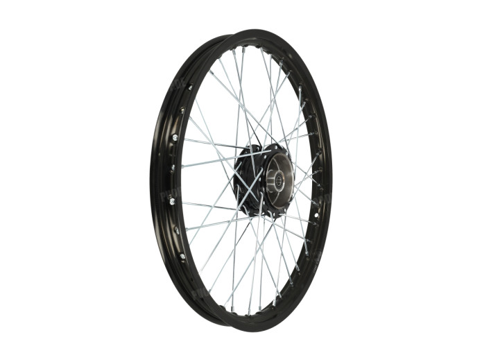 17 Zoll Speichenrad 17x1.20 Rigida Aluminium Set schwarz mit schwarzen Naben Puch Maxi S / N