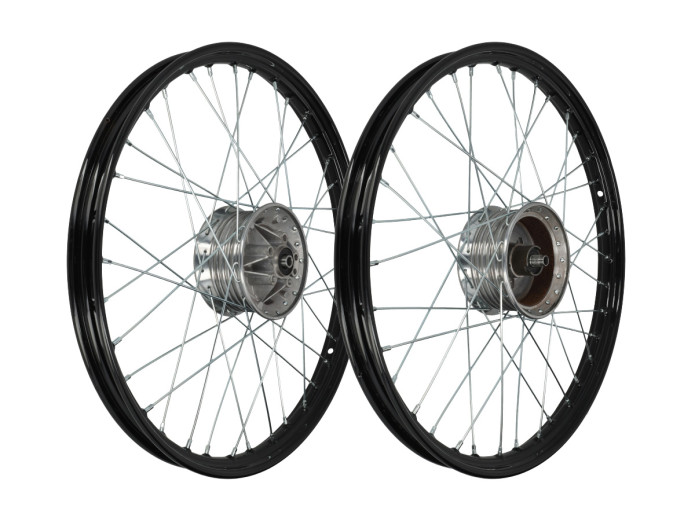 19-inch spoke wheel 19x1.20 black / galvanized set for Puch MV / VS / MS A-quality