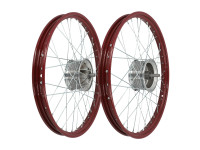19 inch spaakwiel 19x1.20 staal Bordeaux rood / verzinkt set Puch MV / VS / MS A-kwaliteit