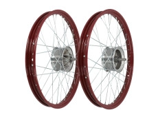 19-inch spoked wheel 19x1.20 steel Burgundy red / galvanized set Puch MV / VS / MS A-quality