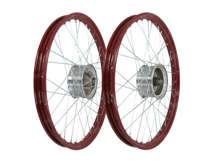 19 Zoll Felge 19x1.20 Speichenrad Bordeauxrot / verzinkt Satz Puch MV / VS / MS Stahl A-Qualität