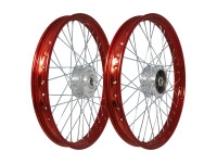 17 inch spaakwiel 17x1.40 staal candy red / verzinkt set Puch Maxi S / N A-kwaliteit