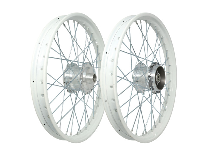 17 inch spoke wheel 17x1.40 steel Gloss white / galvanized set Puch Maxi S / N A-quality