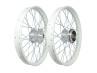 17 inch spaakwiel 17x1.40 staal glans wit / verzinkt set Puch Maxi S / N A-kwaliteit
