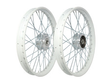 17 inch spoke wheel 17x1.40 steel Gloss white / galvanized set Puch Maxi S / N A-quality