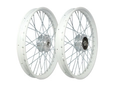 17 inch spaakwiel 17x1.40 staal glans wit / verzinkt set Puch Maxi S / N A-kwaliteit