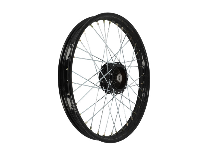 Puch 17 inch spaakwiel set zwart op zwart compleet