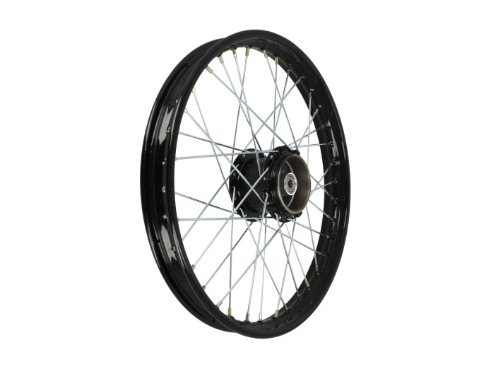 Puch 17 inch spaakwiel set zwart op zwart compleet
