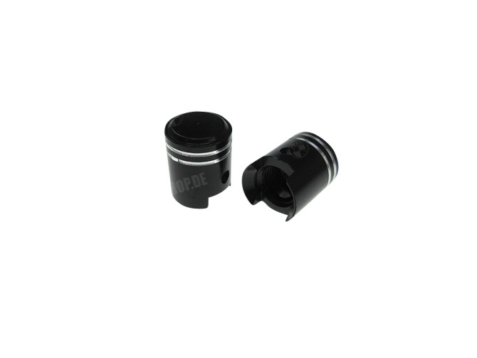 Valve caps set piston black main