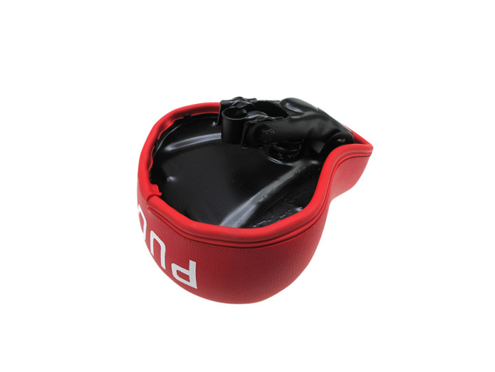 Zadel Puch Maxi dik wit / rood met logo