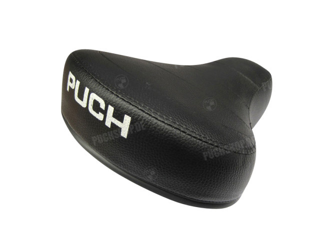 Saddle Puch Maxi thin black with Puch text (small font) main