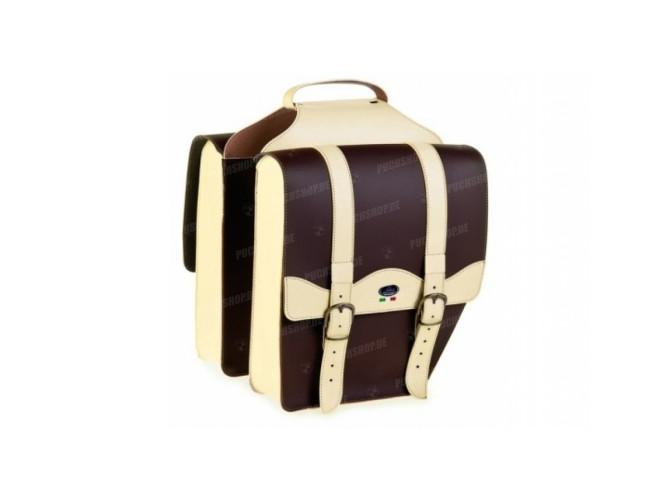 Luggage carrier bags Sellle Monte Grappa Cruiser skai leather dark brown / creme main