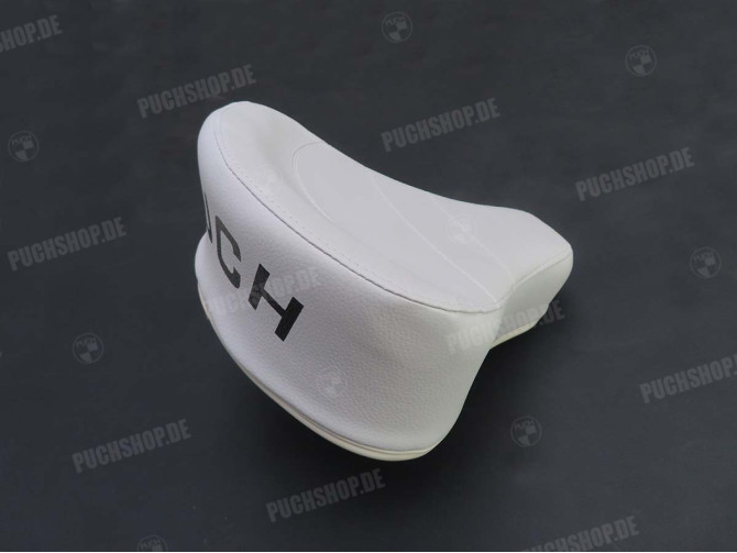 Saddle Puch Maxi thick white with Puch text  main