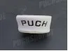 Zadel Puch Maxi dik wit met Puch tekst  thumb extra