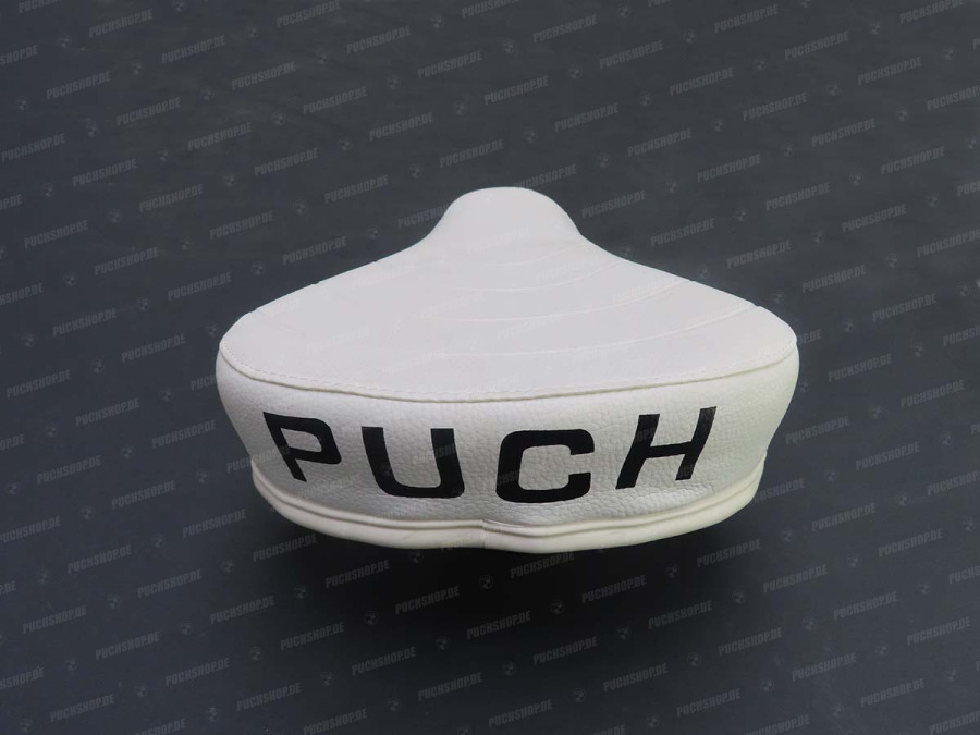 Sattel Puch Maxi Dünn Weiß mit Puch Text product