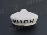 Saddle Puch Maxi white thin with Puch text 2