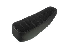 Buddyseat Puch Maxi S custom with tuck and roll stitching carbon 