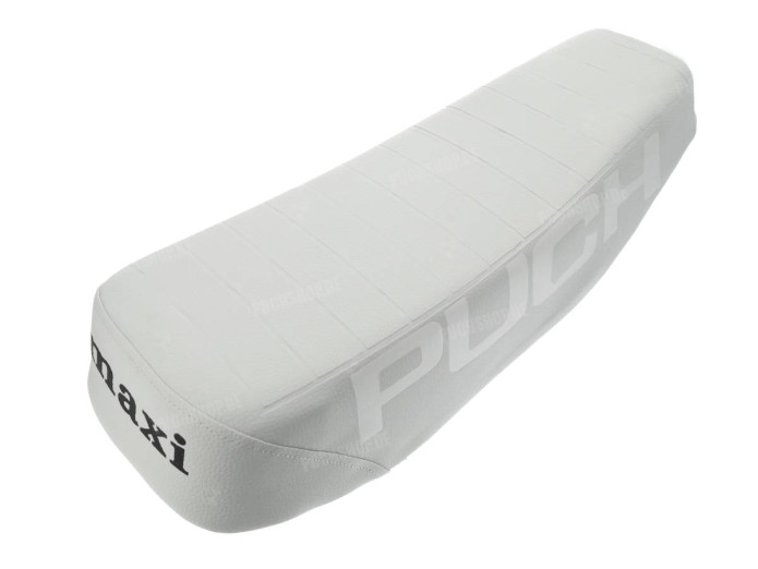 Buddyseat Puch Maxi S custom met gestanst logo wit 