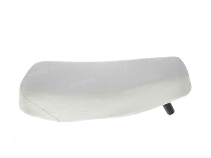 Buddyseat Puch Maxi S custom met gestanst logo wit 