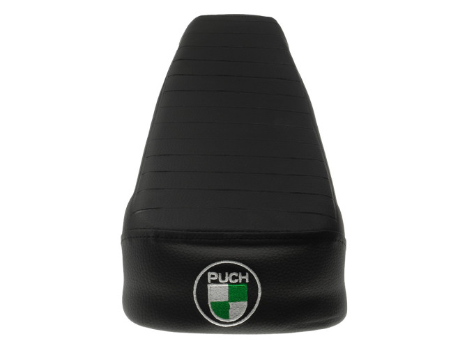 Buddyseat Puch Maxi zwart met gestikt Puch logo product
