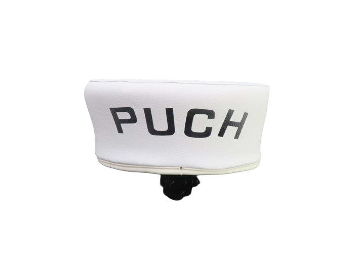 Saddle Puch Maxi thick white with logo