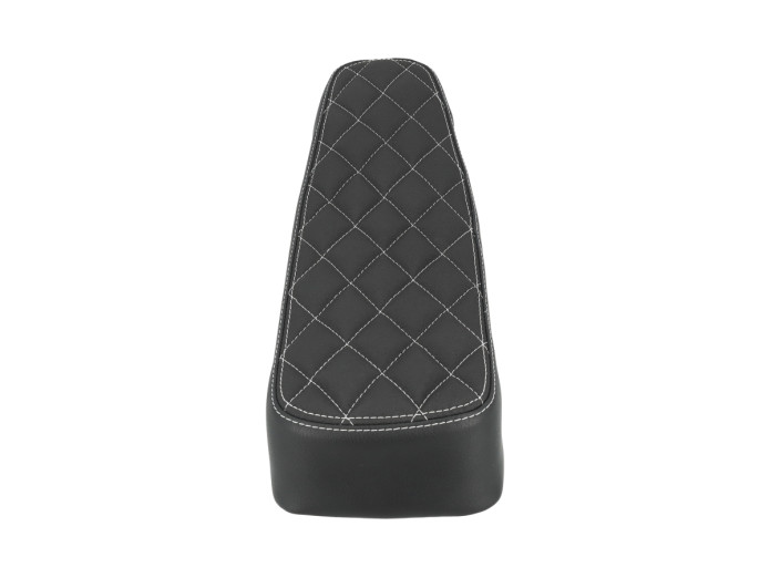 Buddyseat Puch Maxi S custom with white diamond stitching 