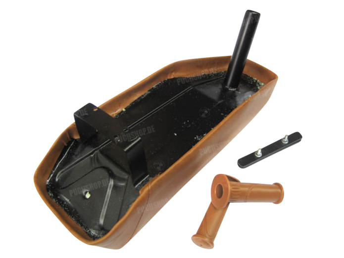 Buddyseat Puch Maxi S standaard bruin classic + handvat set